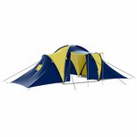 Tent 9-persoons polyester blauw en geel Tent 9-persoons polyester blauw en geel