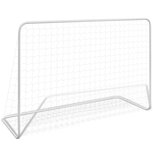 Voetbaldoel met net 182x61x122 cm staal wit Voetbaldoel met net 182x61x122 cm staal wit