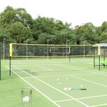 Badmintonnet 600x155 cm PE-stof geel en zwart Badmintonnet 600x155 cm PE-stof geel en zwart