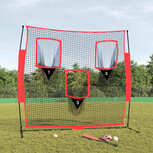 Honkbalnet draagbaar 183x105x183 cm Polyester zwart en rood Honkbalnet draagbaar 183x105x183 cm Polyester zwart en rood