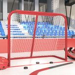 Hockeydoel 183x71x122 cm polyester rood en wit Hockeydoel 183x71x122 cm polyester rood en wit