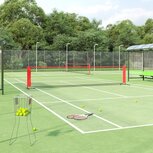 Tennisnet 500x100x87 cm polyester zwart en rood Tennisnet 500x100x87 cm polyester zwart en rood