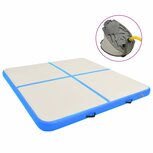 Gymnastiekmat met pomp opblaasbaar 200x200x15 cm PVC blauw Gymnastiekmat met pomp opblaasbaar 200x200x15 cm PVC blauw