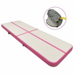 Gymnastiekmat met pomp opblaasbaar 500x100x15 cm PVC roze Gymnastiekmat met pomp opblaasbaar 500x100x15 cm PVC roze