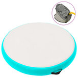 Gymnastiekmat met pomp opblaasbaar 100x100x15 cm PVC groen Gymnastiekmat met pomp opblaasbaar 100x100x15 cm PVC groen