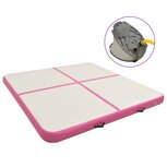 Gymnastiekmat met pomp opblaasbaar 200x200x20 cm PVC roze Gymnastiekmat met pomp opblaasbaar 200x200x20 cm PVC roze