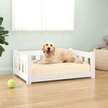 Hondenmand 75,5x55,5x28 cm massief grenenhout wit Hondenmand 75,5x55,5x28 cm massief grenenhout wit