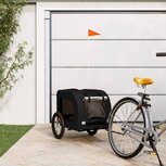 Hondenfietskar oxford stof en ijzer zwart Hondenfietskar oxford stof en ijzer zwart