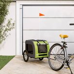 Hondenfietskar oxford stof en ijzer groen en grijs Hondenfietskar oxford stof en ijzer groen en grijs