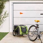 Hondenfietskar oxford stof en ijzer groen en grijs Hondenfietskar oxford stof en ijzer groen en grijs