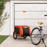Hondenfietskar oxford stof ijzer oranje en zwart Hondenfietskar oxford stof ijzer oranje en zwart