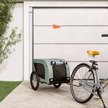 Hondenfietskar oxford stof en ijzer grijs en zwart Hondenfietskar oxford stof en ijzer grijs en zwart