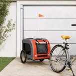 Hondenfietskar oxfordstof en ijzer oranje en grijs Hondenfietskar oxfordstof en ijzer oranje en grijs