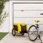 Hondenfietskar oxford stof ijzer geel en zwart Hondenfietskar oxford stof ijzer geel en zwart