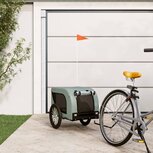 Hondenfietskar oxford stof en ijzer grijs en zwart Hondenfietskar oxford stof en ijzer grijs en zwart