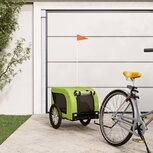 Hondenfietskar oxford stof en ijzer groen en zwart Hondenfietskar oxford stof en ijzer groen en zwart