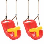 Babyschommels 2 st met veiligheidsgordel PP rood Babyschommels 2 st met veiligheidsgordel PP rood