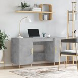 Bureau 140x50x75 cm bewerkt hout betongrijs Bureau 140x50x75 cm bewerkt hout betongrijs