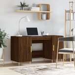 Bureau 140x50x75 cm bewerkt hout bruin eikenkleur Bureau 140x50x75 cm bewerkt hout bruin eikenkleur