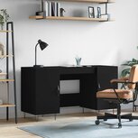 Bureau 140x50x75 cm bewerkt hout zwart Bureau 140x50x75 cm bewerkt hout zwart