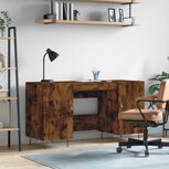 Bureau 140x50x75 cm bewerkt hout gerookt eikenkleurig Bureau 140x50x75 cm bewerkt hout gerookt eikenkleurig