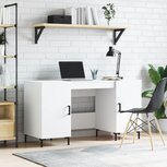 Bureau 140x50x75 cm bewerkt hout wit Bureau 140x50x75 cm bewerkt hout wit