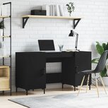 Bureau 140x50x75 cm bewerkt hout zwart Bureau 140x50x75 cm bewerkt hout zwart