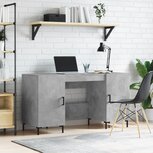 Bureau 140x50x75 cm bewerkt hout betongrijs Bureau 140x50x75 cm bewerkt hout betongrijs