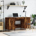 Bureau 140x50x75 cm bewerkt hout gerookt eikenkleurig Bureau 140x50x75 cm bewerkt hout gerookt eikenkleurig