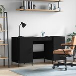 Bureau 140x50x75 cm bewerkt hout zwart Bureau 140x50x75 cm bewerkt hout zwart