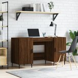 Bureau 140x50x75 cm bewerkt hout bruin eikenkleur Bureau 140x50x75 cm bewerkt hout bruin eikenkleur