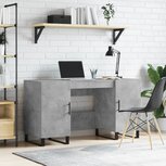 Bureau 140x50x75 cm bewerkt hout betongrijs Bureau 140x50x75 cm bewerkt hout betongrijs