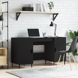Bureau 140x50x75 cm bewerkt hout zwart Bureau 140x50x75 cm bewerkt hout zwart