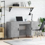 Bureau 140x50x75 cm bewerkt hout betongrijs Bureau 140x50x75 cm bewerkt hout betongrijs