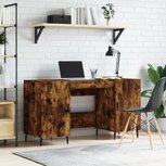 Bureau 140x50x75 cm bewerkt hout gerookt eikenkleurig Bureau 140x50x75 cm bewerkt hout gerookt eikenkleurig