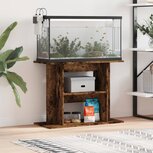 Aquariumstandaard 80x35x60 cm bewerkt hout gerookt eikenkleurig Aquariumstandaard 80x35x60 cm bewerkt hout gerookt eikenkleurig