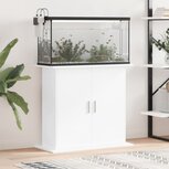 Aquariumstandaard 81x36x73 cm bewerkt hout hoogglans wit Aquariumstandaard 81x36x73 cm bewerkt hout hoogglans wit