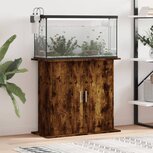 Aquariumstandaard 81x36x73 cm bewerkt hout gerookt eikenkleurig Aquariumstandaard 81x36x73 cm bewerkt hout gerookt eikenkleurig