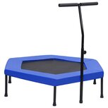 Fitnesstrampoline met handgreep veiligheidsmat zeshoekig 122 cm Fitnesstrampoline met handgreep veiligheidsmat zeshoekig 122 cm