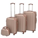 VidaXL Harde rolkoffer set champagnekleurig 4-dlg VidaXL Harde rolkoffer set champagnekleurig 4-dlg