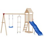 Schommelzitje met touwladder polyetheen blauw Schommelzitje met touwladder polyetheen blauw