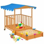 Kinderspeelhuis met zandbak UV50 vurenhout blauw Kinderspeelhuis met zandbak UV50 vurenhout blauw