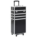 Make-up trolley aluminium zwart met krokodillenpatroon Make-up trolley aluminium zwart met krokodillenpatroon