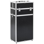Make-up trolley aluminium zwart met krokodillenpatroon Make-up trolley aluminium zwart met krokodillenpatroon