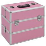 Make-up koffer 37x24x35 cm aluminium roze Make-up koffer 37x24x35 cm aluminium roze