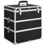 Make-up koffer 37x24x40 cm aluminium zwart Make-up koffer 37x24x40 cm aluminium zwart