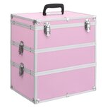 Make-up koffer 37x24x40 cm aluminium roze Make-up koffer 37x24x40 cm aluminium roze