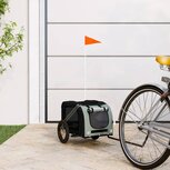 Hondenfietskar oxford stof en ijzer grijs en zwart Hondenfietskar oxford stof en ijzer grijs en zwart
