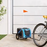 Hondenfietskar oxford stof en ijzer blauw en grijs Hondenfietskar oxford stof en ijzer blauw en grijs