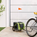 Hondenfietskar oxford stof en ijzer groen en grijs Hondenfietskar oxford stof en ijzer groen en grijs